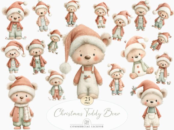 23 PNG Christmas Teddy Bear Illustrations Review