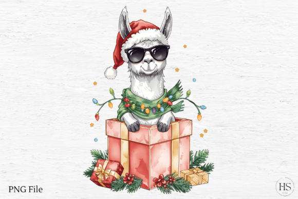 Christmas Llama Watercolor Illustrations Review