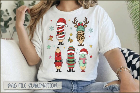 Christmas Teacher PNG: Reviewing Illustrations for Sales