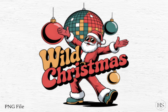 Dancing Santa PNG: Disco Ball Illustrations