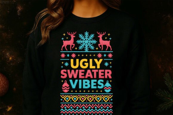 Knitted Christmas Ugly Sweater Vibes PNG: Illustrations Review