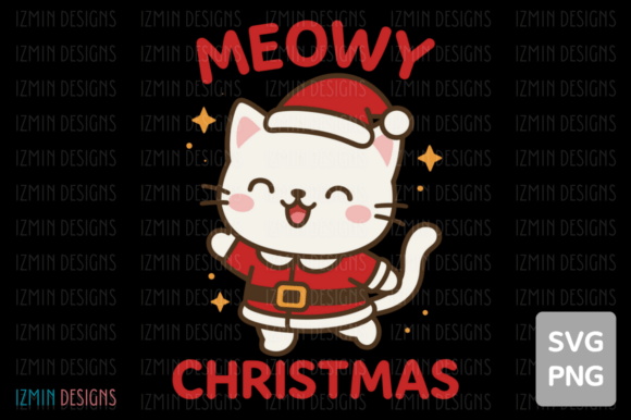 Meowy Christmas Cute Cat Graphic SVG PNG Review