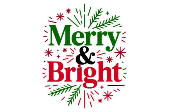 Merry Bright Typography for Illustrations