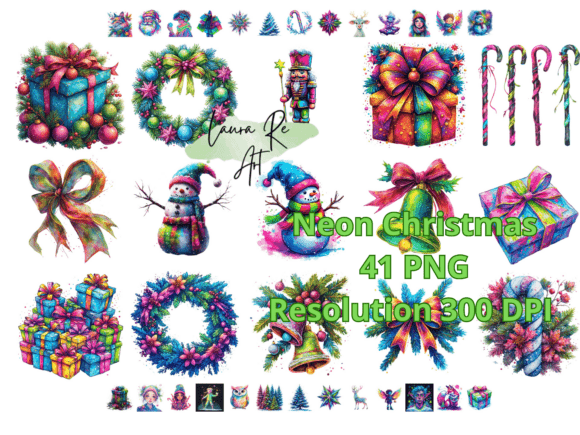 Neon Christmas Illustrations: A Crafter’s Review