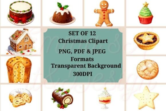 Review: 12 Christmas Baking Clipart Bundle Illustrations
