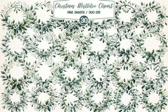Review: Christmas Mistletoe Clipart Bundle Illustrations