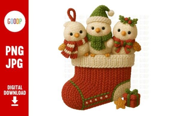 Review: Crochet Christmas Chicks in Stocking Png for Embroidery