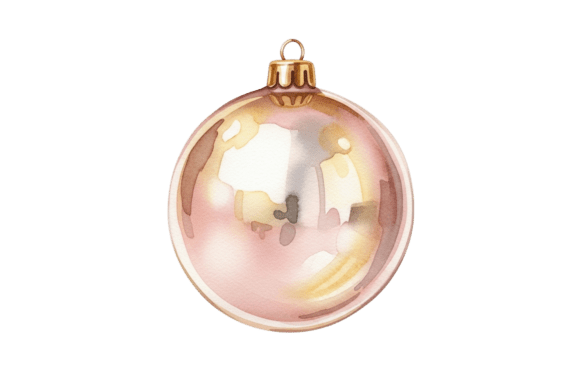 Review: Watercolor Pink Christmas Bauble Art Illustrations