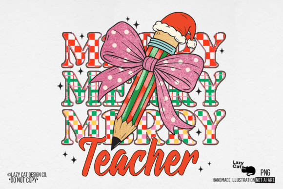 Reviewing Christmas Merry Teacher PNG for Embroidery