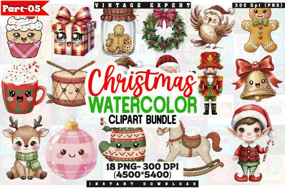 Reviewing the Christmas Watercolor PNG Clipart Bundle