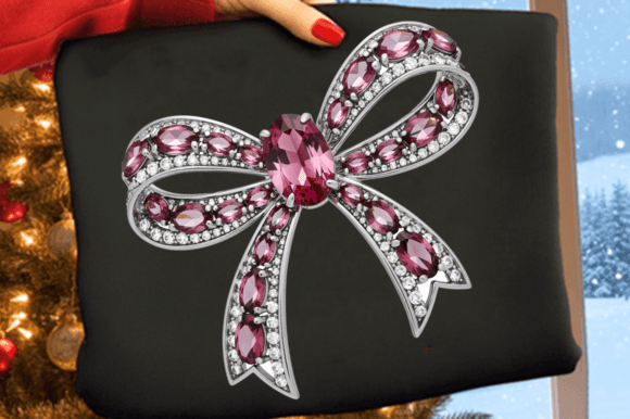 Rhinestone Glitter Bow PNG: Festive Illustrations