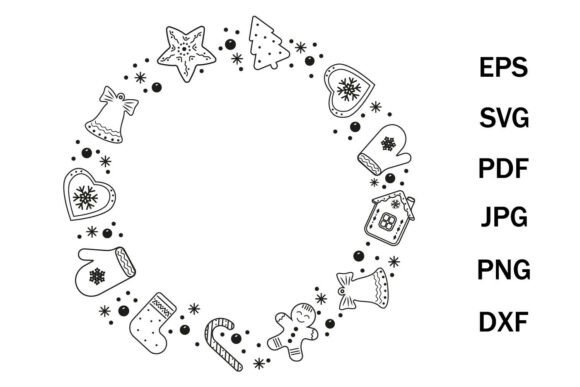 SVG Christmas Frame, Tree Illustrations