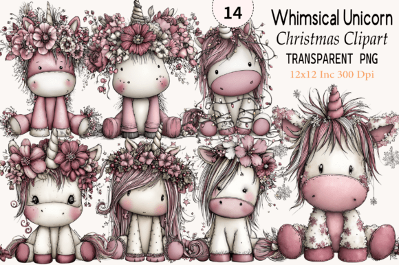 Whimsical Unicorn Christmas Clipart: Illustrations Review